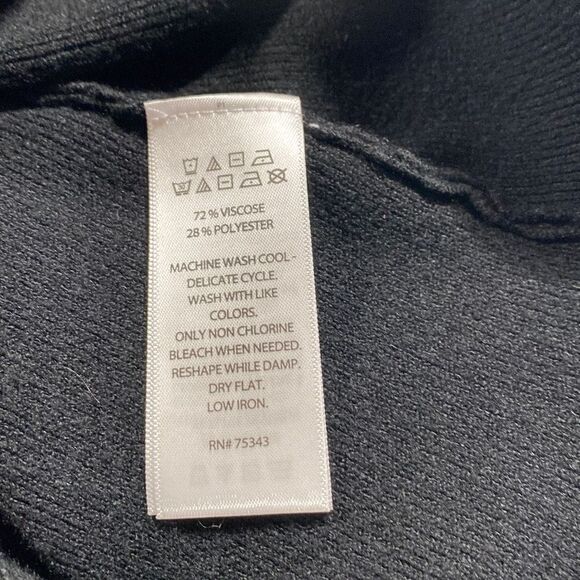 Tahari Women's Long-Sleeve Scoop Neck Swing Knit Dress Black Small - Picture 8 of 10